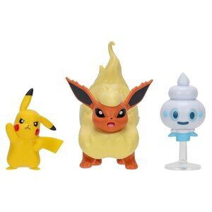 Pokemon Battle Figure Set Flareon Vanillite Pikachu Articulated Figures 4+ Jazwa